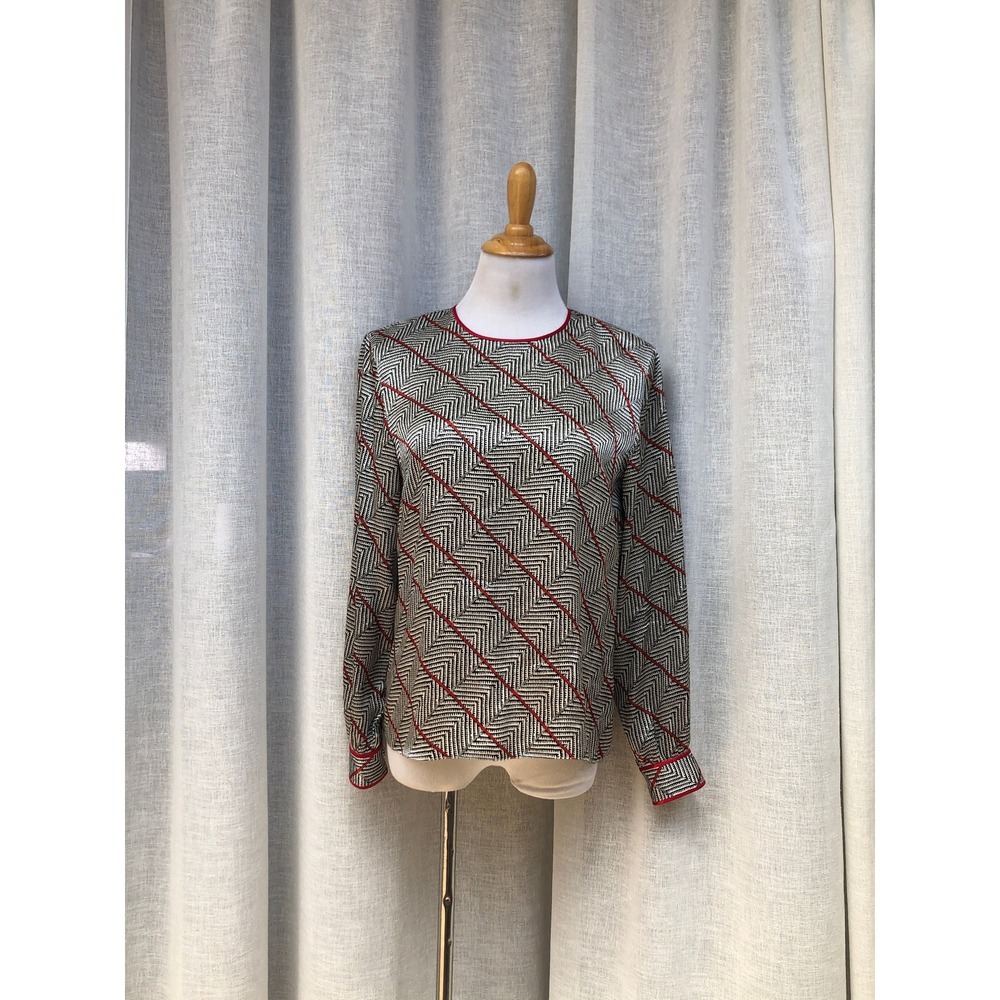 Starington red striped silk blouse